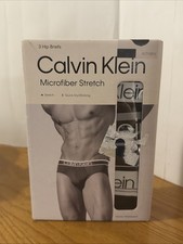 Calvin Klein men  s Microfiber stretch hip briefs 3 Pack XL