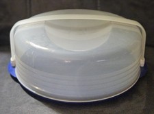 Tupperware Lacquer Blue Bake 'N Take Pie or Cupcake Taker