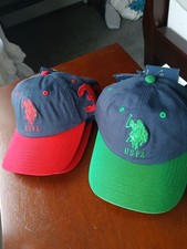 2 US Polo Association Boys 3 Cap Horse Adjustable Strap NWT 2 Hats per order