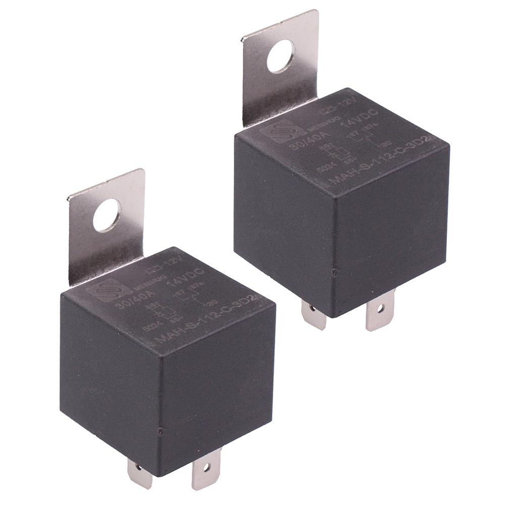2 x 12V SPDT Mini Automotive Relay Diode Bracket 40A MAH-S-112-C-3D2