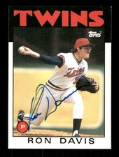 1986 Topps 265 Ron Davis  signed auto autograph  blue sharpie  ASC BXCP58