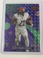 2025 Topps Finest Jacory Croskey-Merritt Purple Geometric Refractor RC /150 #21