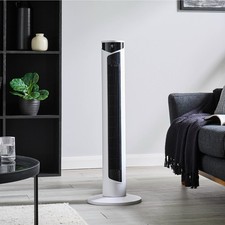 Image of GEEPAS 37" Oscillating Tower Fan Digital Display with Remote Cooling Fan, Black