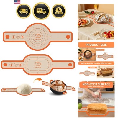 Silicone Bread Sling Oval and Round, 2Pcs Non-Stick Reusable Bread Sling, Sou...