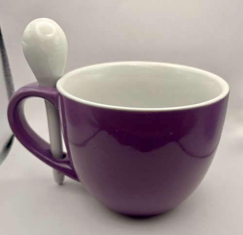 Sandra Magsamen Friends (3D) Tasse groß, lila mit buntem gepunktetem Löffel, Geschenk - Bild 4 von 12