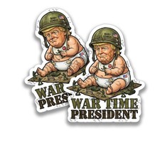 WAR TIME PRESIDENT Baby TRUMP TACO Adhesive Anti Trump Sticker Decals