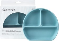 1 3Pack Silicone Baby Plate with Suction Base Divided Toddler Plate Feeding Tray