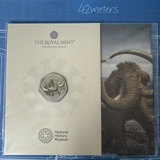 Steppe Mammoth 2024 UK 50p Brilliant Uncirculated Colour Coin