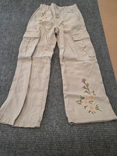 Thereabouts Girls Tan Cargo Embroidered Pants, Size 10