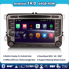 64GB Android 14 Autoradio Navigatore VW Golf 5/6 Polo 6R Passat Tiguan T5 Jetta