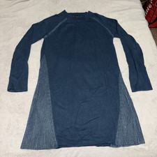 SmartWool Sweater Dress XL  Blue Merino Wool Long Sleeve Knee Length Sporty