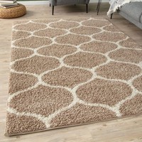 THE RUGS Shaggy Rug – Modern Moroccan Design Rugs for Living Room, Bedroom