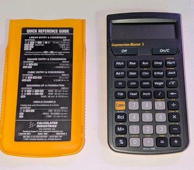 Construction Master 5 Calculated Industries Calculator Model 4050 With Book