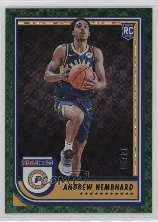 2022-23 Panini NBA Hoops Rookies Hyper Green 14/25 Andrew Nembhard #259 0m89