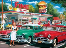 500-Piece Retro Jigsaw Puzzle for Adults Car  Food Decor Gift 20.5x15in