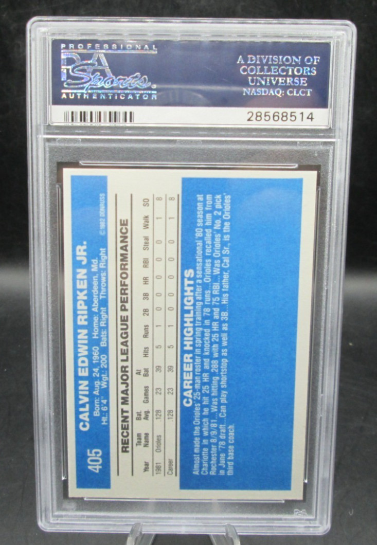 1982 Donruss Cal Ripken Jr. #405 PSA 8 Orioles * view 3