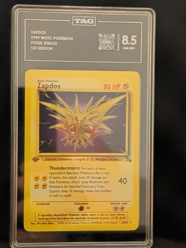 Zapdos (1st Edition) graded TAG 8.5 for sale on eBay
