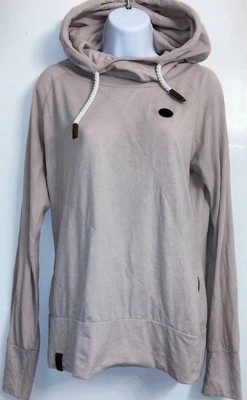 NAKETANO Schnizzel Dizzel Popizzel Squirrel Emblem Lt Women's Cowl Neck Hoodie M