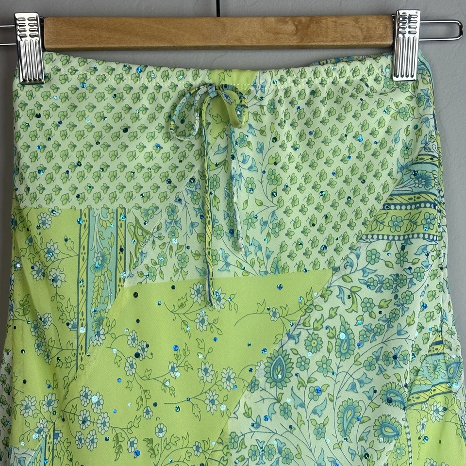 Falda De Colección Y2K Limited Too Niñas 8 Azul Verde Floral Asimétrica Hada Caprichosa Foto 2 de 4