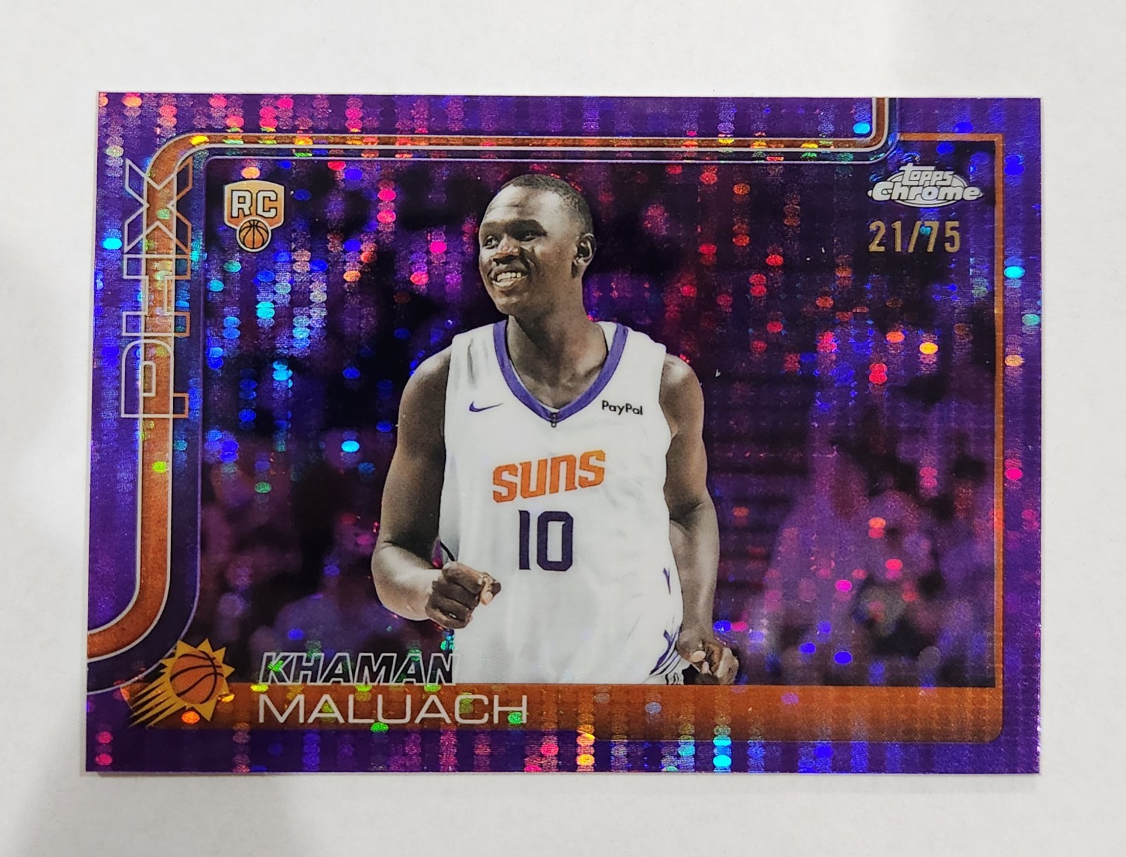 Khaman Maluach 2025-26 Topps Chrome PURPLE PULSAR Rookie /75 Suns RC #260