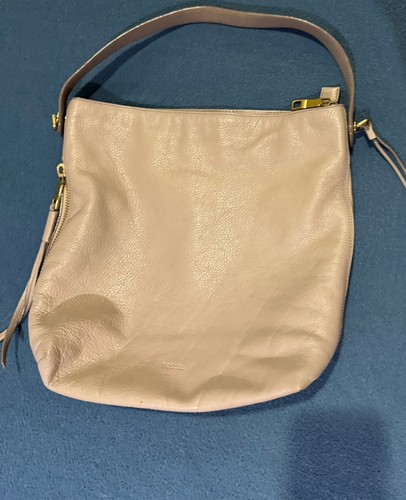 Fossil Beige Leather Shoulder Crossbody Purse Vintage Tan