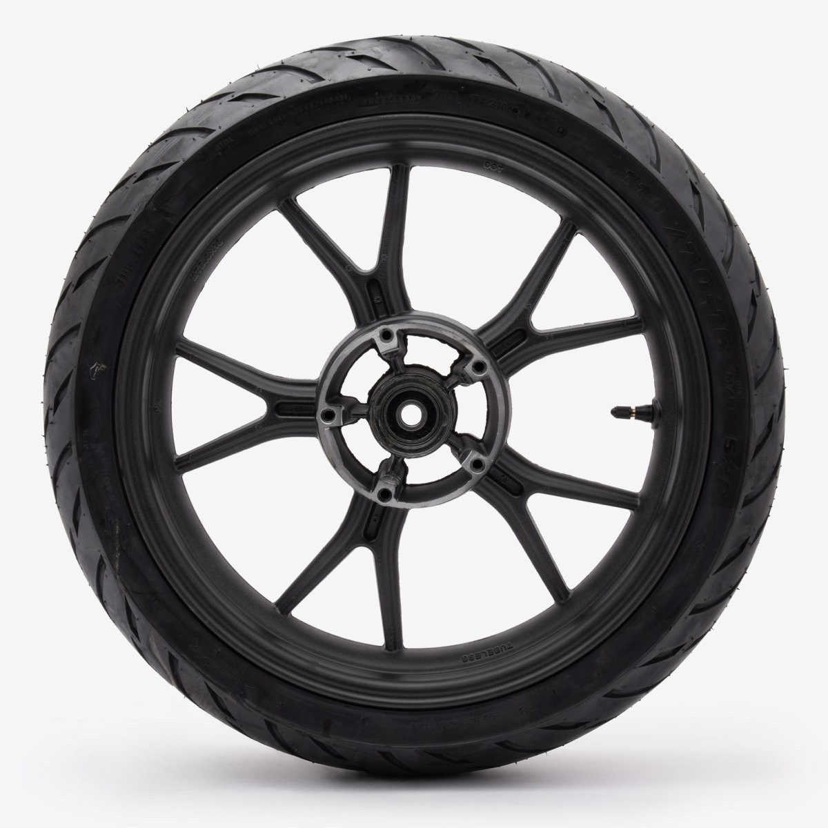 Front Wheel Complete 16 inch Black Street Motorcycle Unit Gravity Cast WHLF221