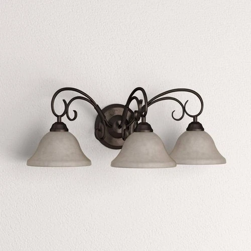 Golden Lighting Homestead Collection 3-Light Rubbed Bronze Bath Vanity Light - Picture 5 of 6