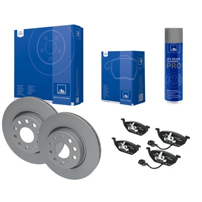 ATE Bremsscheiben + Beläge Bremsenreiniger vorne für Seat VW Golf Skoda Audi