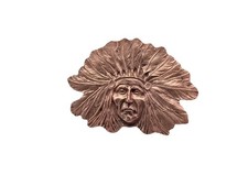 Vtg Adezy Denver Copper Sitting Bull Indian Chief Belt Buckle 1975
