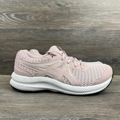 Asics Gel Contend 7 Shoes Girl Size 6 Pink Lace up Running Sneakers Women Size 7