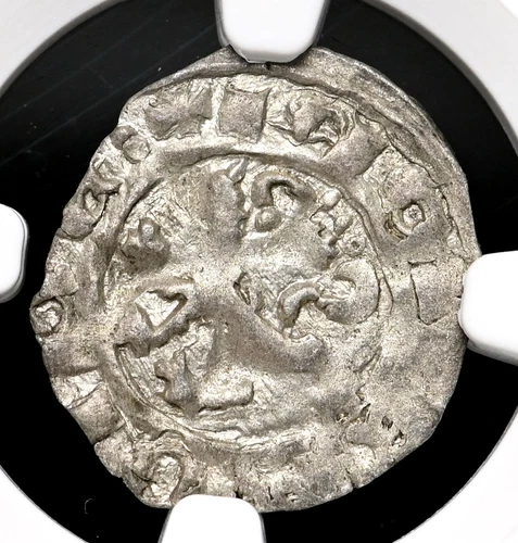 CRUSADERS, Cyprus. Hugh III-IV, 1269-1358. Billon Denier, NGC MS62
