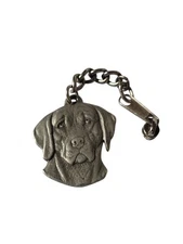 Vintage Pewter I Love My Weimaraner Key Ring With Chain Rawcliffe Pewter 1983
