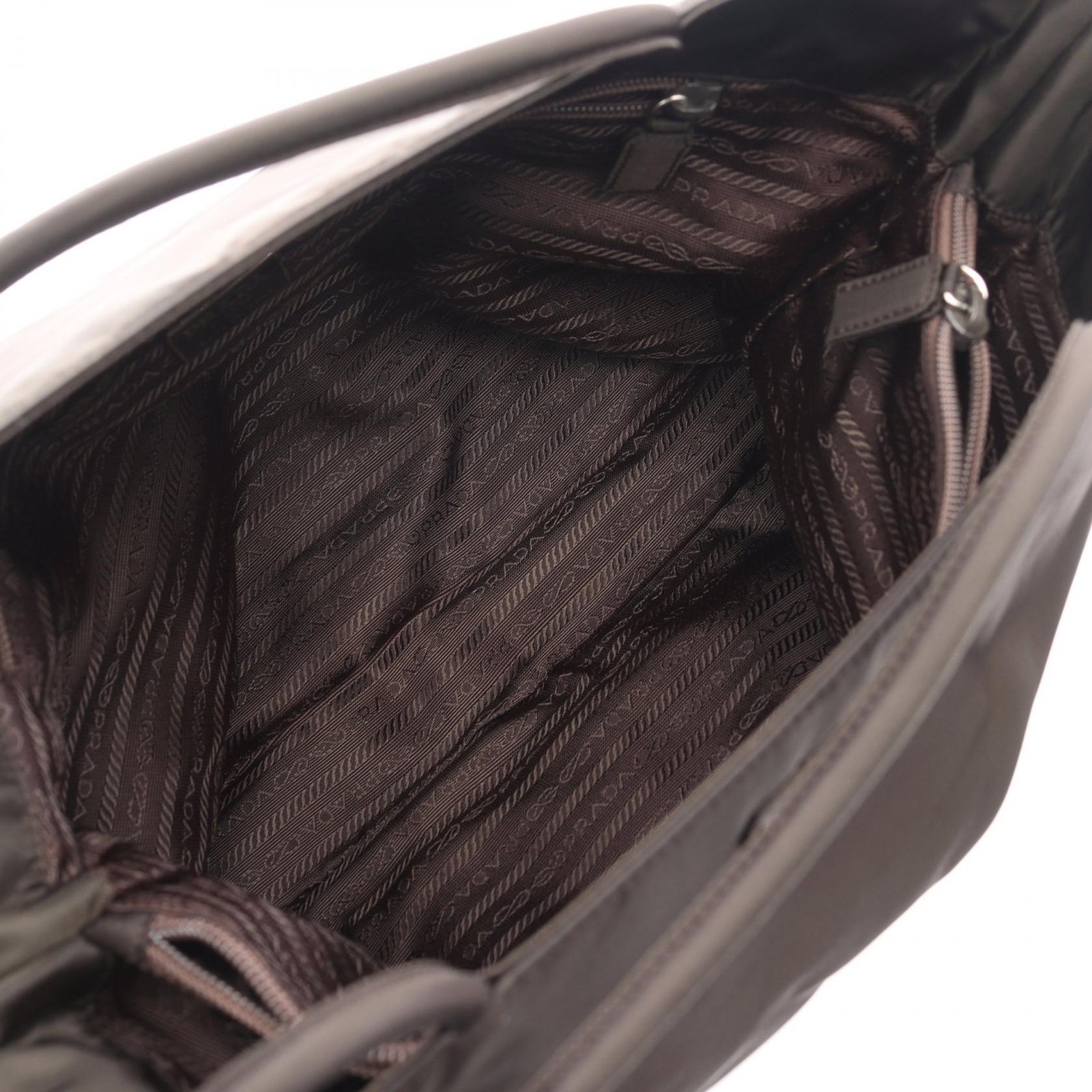 PRADA TESSUTO CITY Tote Sholder Bag B4681 Nylon Brown Triangle logo Used Women thumbnail 3