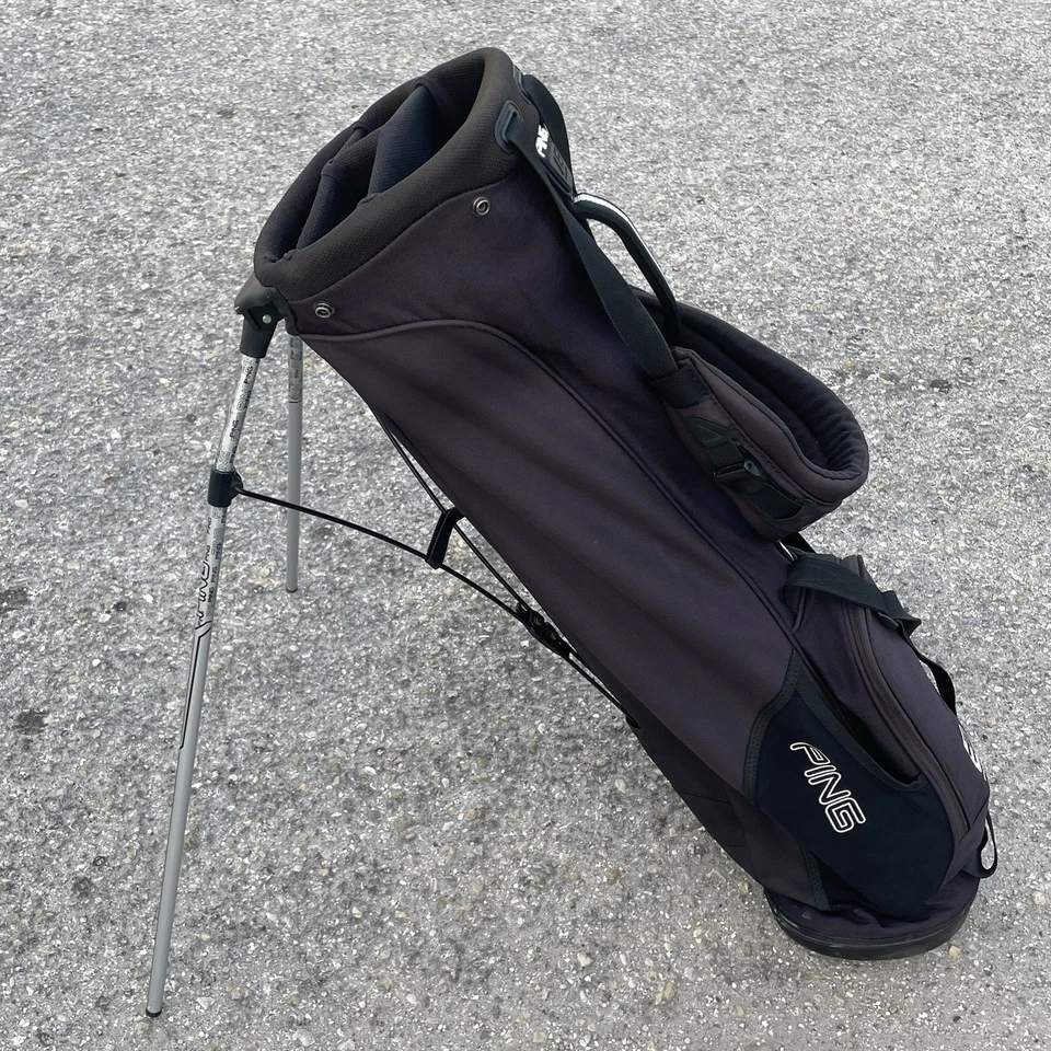 PING L8 E2 Stand Golf Bag 2 Straps and 4-Way Divider VG+ Black - Image 2 of 4