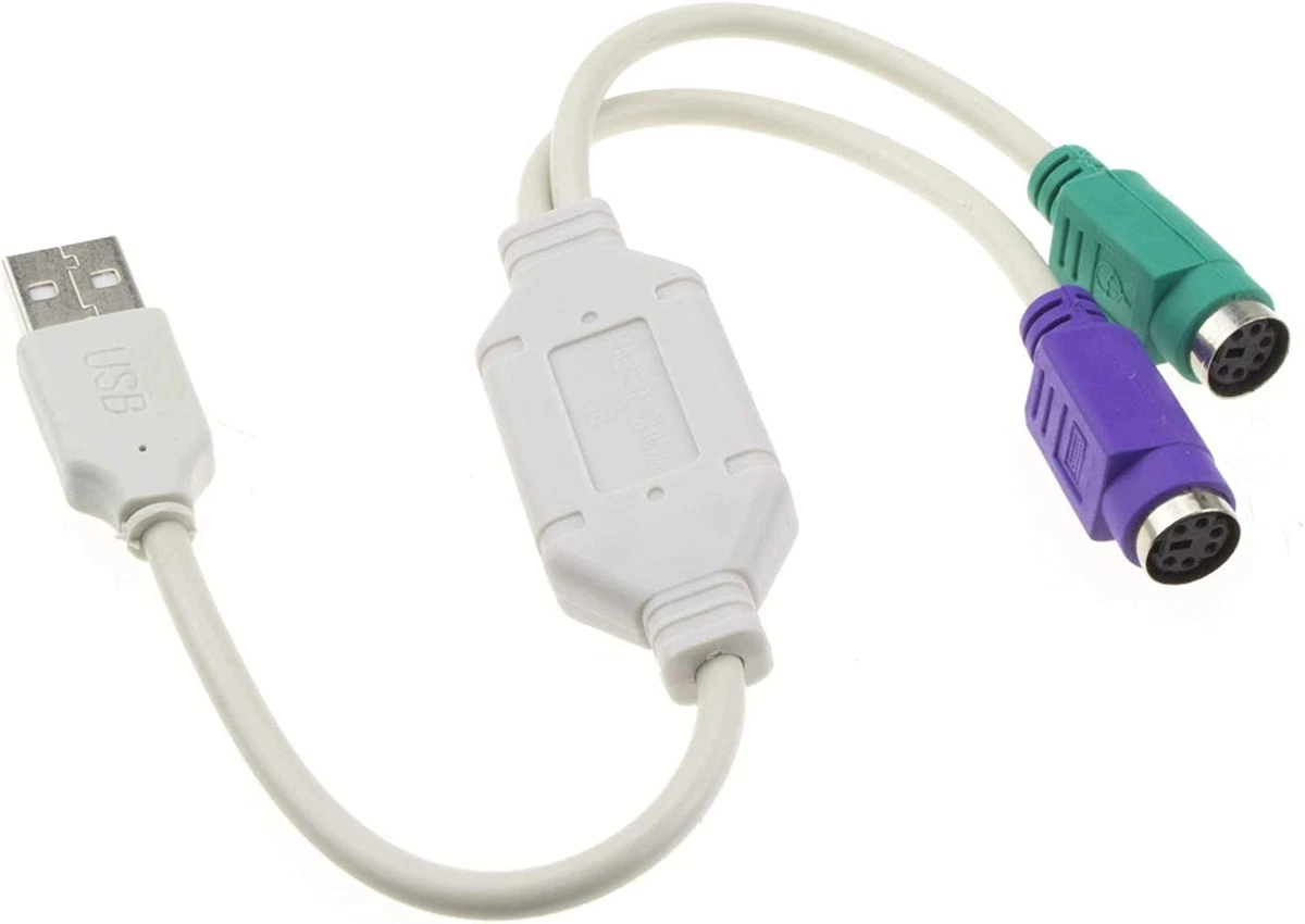 Adattatore USB A PS2 Per Tastiera - Convertitore Viola Plug And Play Per Vecchi PC