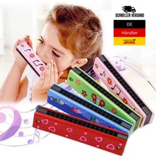 🎵 Kinder Holz-Mundharmonika 16-Loch Musikspielzeug Lerninstrument Geschenk