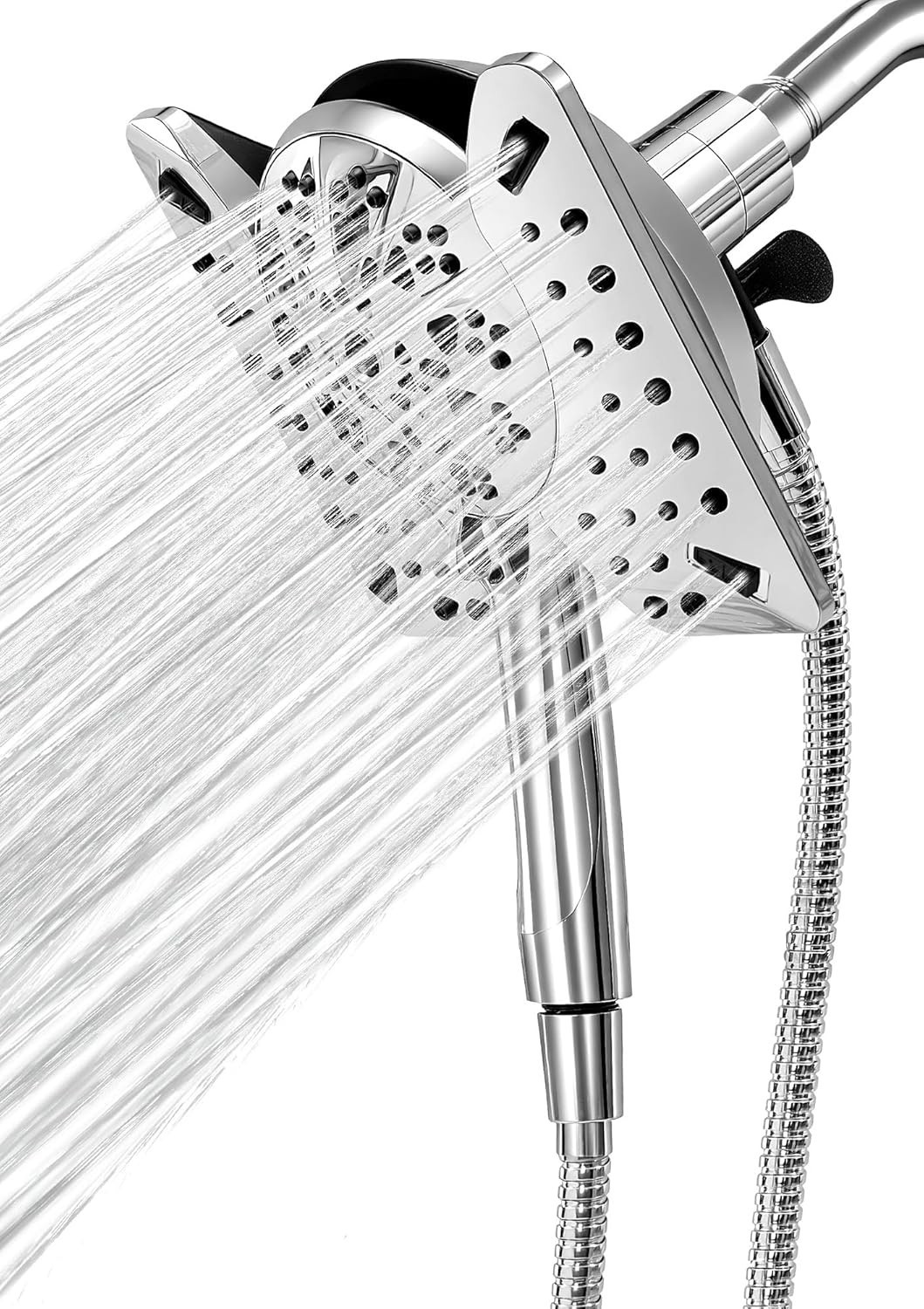 Shower Head High Pressure, Brushed Nickel, Handheld Rain 2-in-1 Combo, 9 Sprays