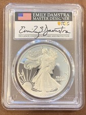 2022 S- American Silver Eagle- PCGS- PR70 DCAM- Advanced Release- Emily Damstra