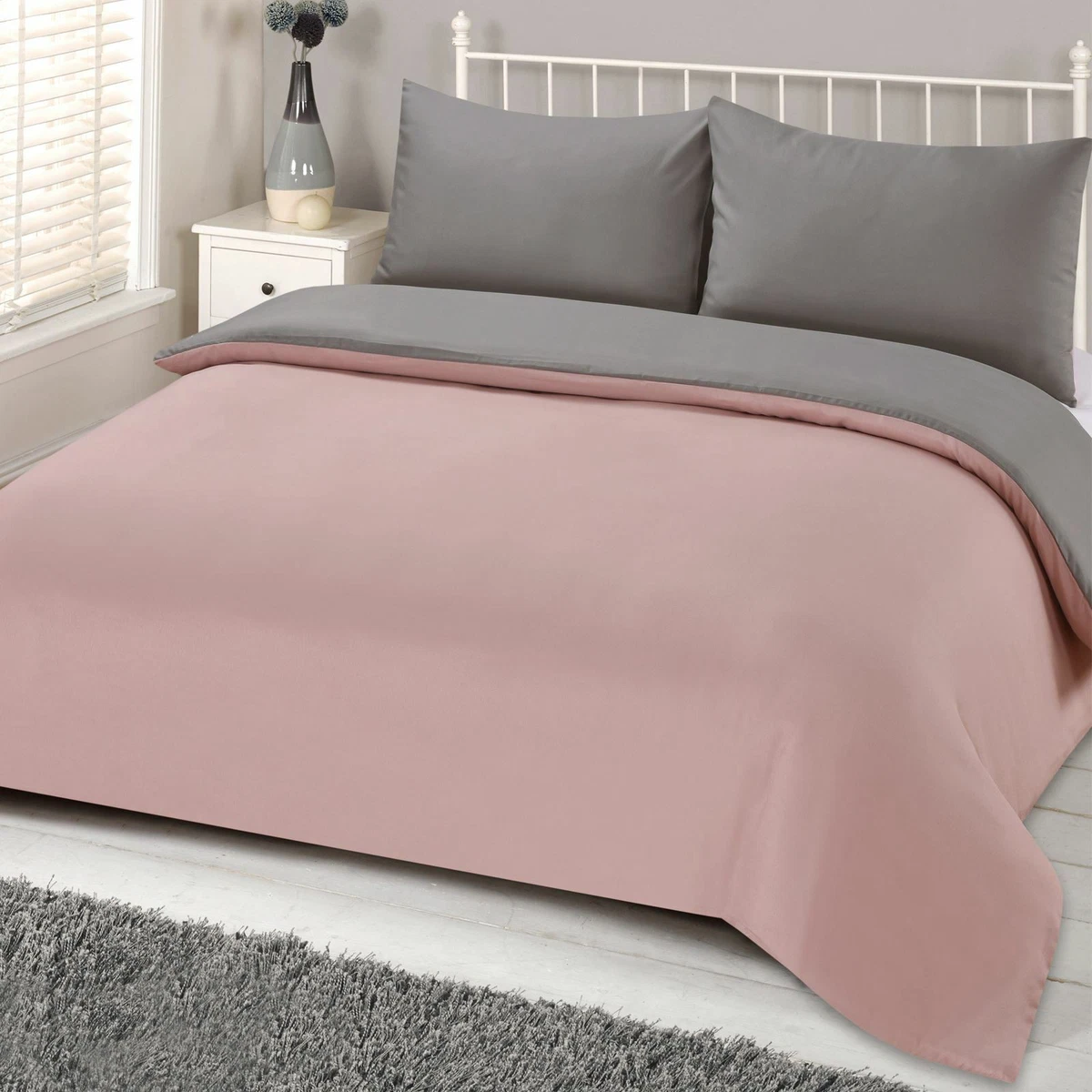 Grey and baby pink clearance bedding