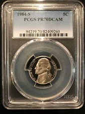 1984 S 5C Jefferson Nickel Proof PCGS PR 70 DCAM