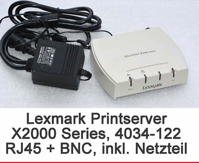 PRINTSERVER DRUCKSERVER LEXMARK 4034-122 X2012e RJ-45 & BNC FÜR WIN 95 98 XP MM