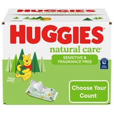 Huggies Natural Care Sensitive Baby Wipes, Unscented, 12 Flip-Top Packs 768 Wip
