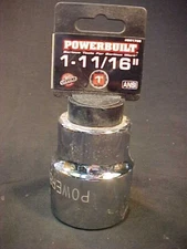 Powerbuilt 641766 Socket SAE 1-11/16"   1" Drive 12 Point 1 11/16"  43mm