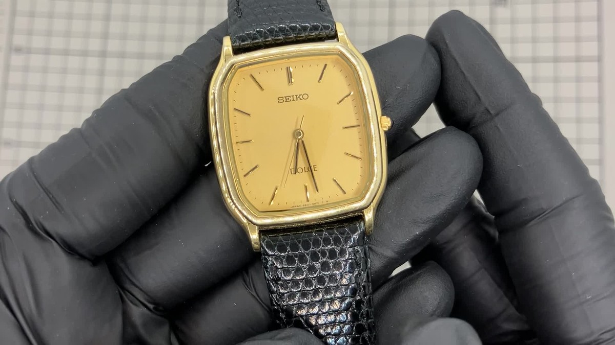 ひ*こ様 稼働品 セイコー ドルチェ SEIKO DOLCE 5E31-5B30 Vintage [Near MINT] SIKO DOLCE 5E31-5B30 Gold Dial Men's