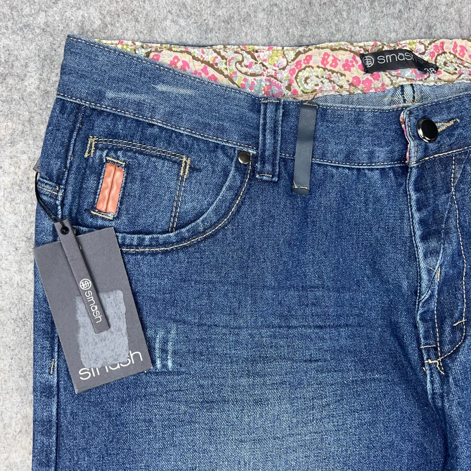 Smash Jeans Mens 38x34 Bootcut Western LA Distressed Stretch Denim Pants NEW - Image 3 of 4