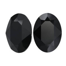 Oval fancy stone 4120 Swarovski jet 280 hematite hem 13x18mm foiled back
