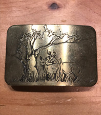 VINTAGE TWO DEER / BUCK  DOE TOGETHER- GREAT AMERICAN BUCKLE CHICAGO CO.
