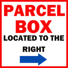 PARCEL BOX LOCATED RIGHT , PARCEL BOX STICKERS Durable and sticky UK