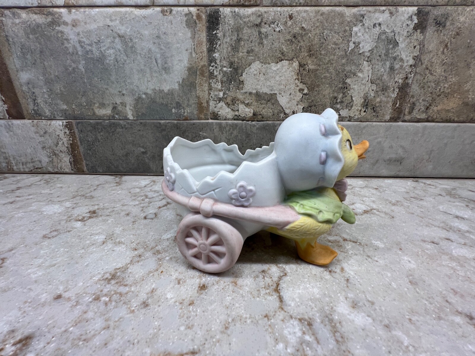 Lefton Chick With Egg Cart Candy/ Nut Holder