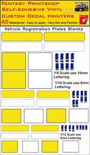UK VEHICLE BLANK PLATES LETTERS LICENSE REGISTRATION PLATES VINYL STICKERS